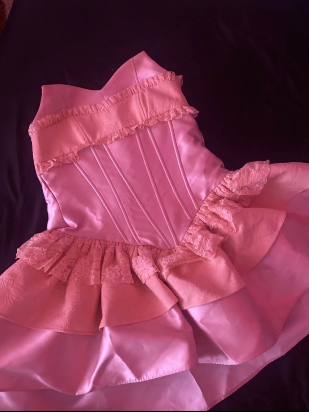 Pink Corset Tutu Mini Dress / Balletcore Dress